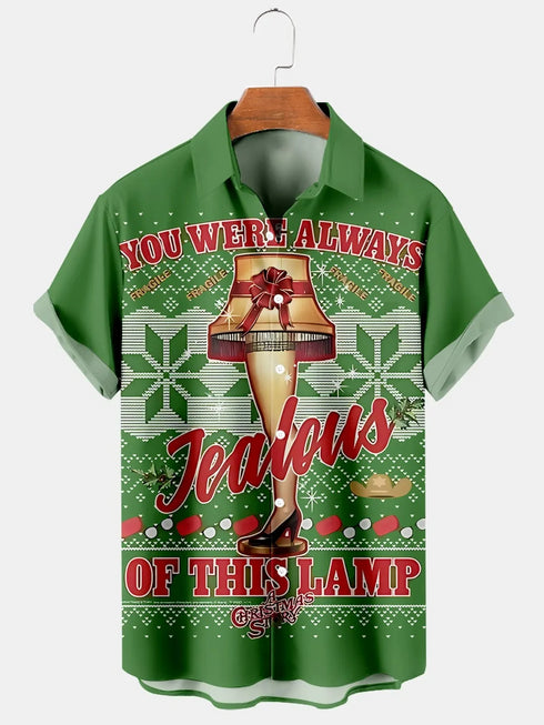 Men's Christmas Funny Graphic Short Sleeve Hawaiian Shirt